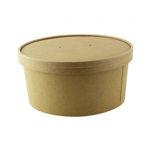 Couvercle plat brun en carton kraft perforé pour la vapeur  H16mm