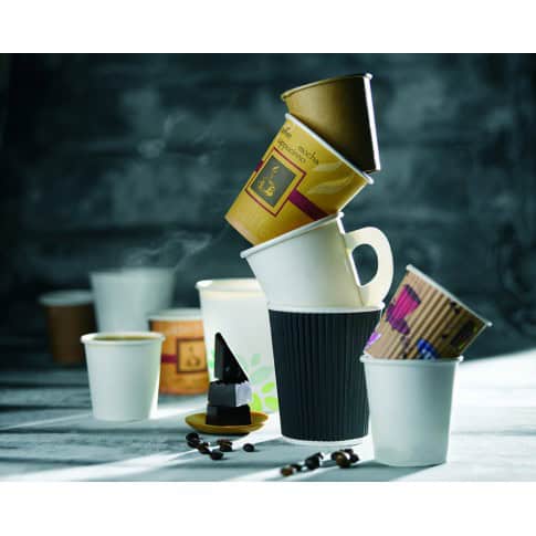 Gobelet en carton kraft brun à double paroi avec laminage PLA   H112mm 340ml