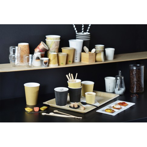 Gobelet en carton kraft brun à double paroi avec laminage PLA   H91mm 230ml