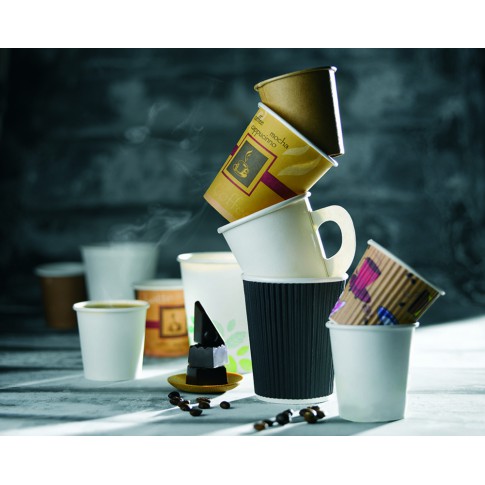 Gobelet en carton kraft brun à double paroi avec laminage PLA   H91mm 230ml