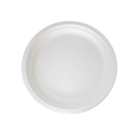 Assiette ronde blanche en pulpe