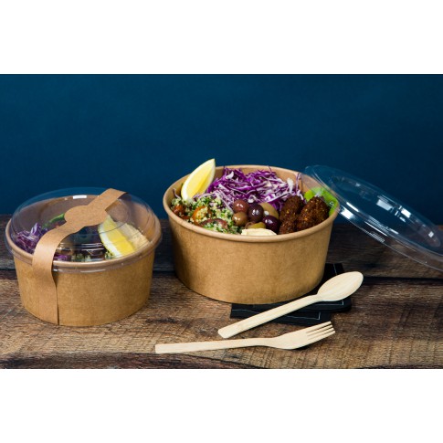 Saladier rond en carton kraft "Buckaty"   H60mm 1000ml
