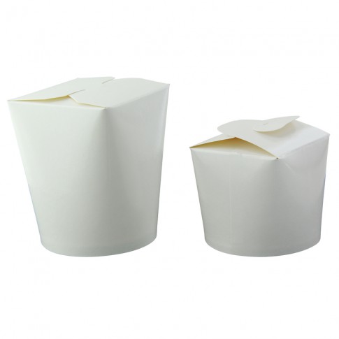 Pot carton blanc base ronde fermeture à fente  H95mm 550ml