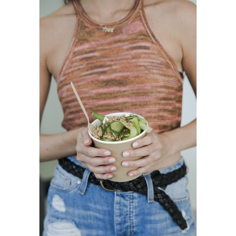 Pot "Deli" rond en carton kraft   H87mm 600ml