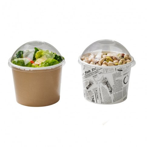Pot "Deli" rond en carton kraft   H87mm 600ml