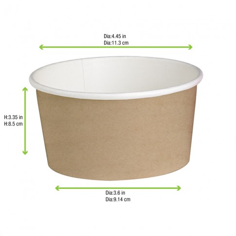 Pot "Deli" rond en carton kraft   H87mm 600ml