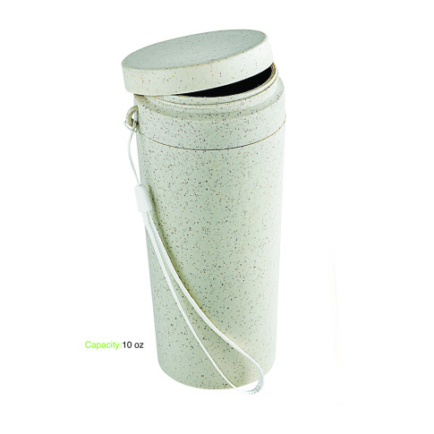 Huskly Bouteille + Couvercle Remployable Composite Beige  -310Ml X40Pcs(4X10Pcs)