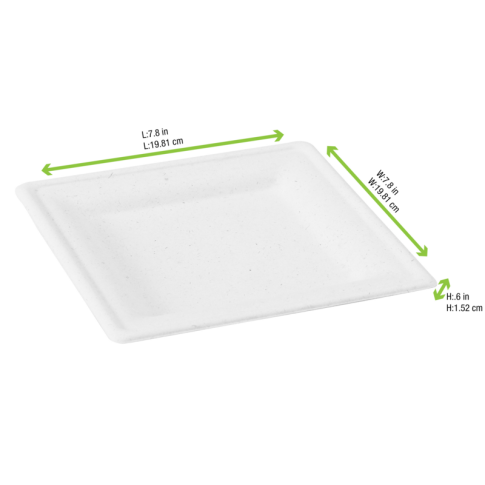 Assiette pulpe carrée blanche