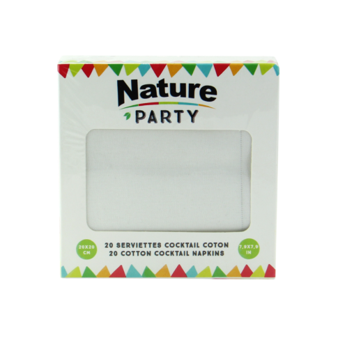 Serviette coton blanc pour cocktail