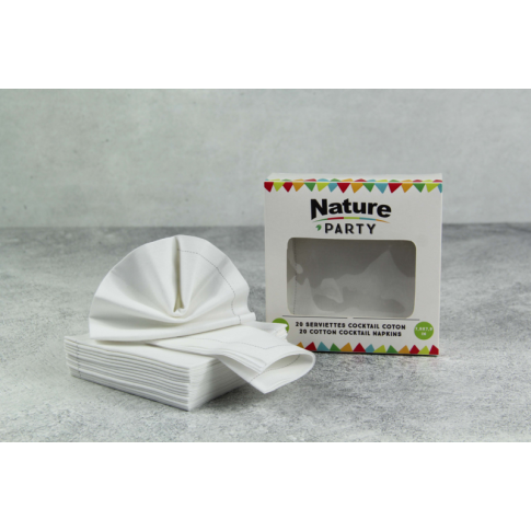 Serviette coton blanc pour cocktail
