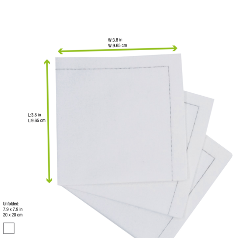 Serviette coton blanc pour cocktail