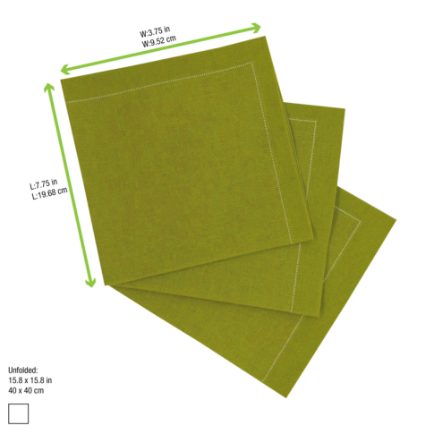 SERVIETTE COTON VERTE 40X40CM - X100 (10X10PCS)