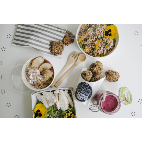Pot "Deli" rond en carton kraft 700 ml Diam: 11,4 cm 11,4 x 9,1 x 9,8 cm
