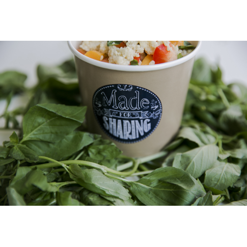 Pot "Deli" rond en carton kraft 700 ml Diam: 11,4 cm 11,4 x 9,1 x 9,8 cm