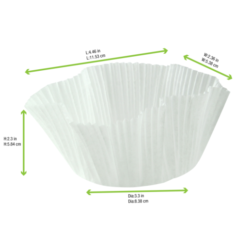 Caissette papier de cuisson ronde blanche siliconée Diam: 8,8 cm 8,8 x 6 cm