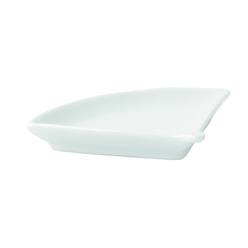 Mini plat éventail en porcelaine blanc    H14mm