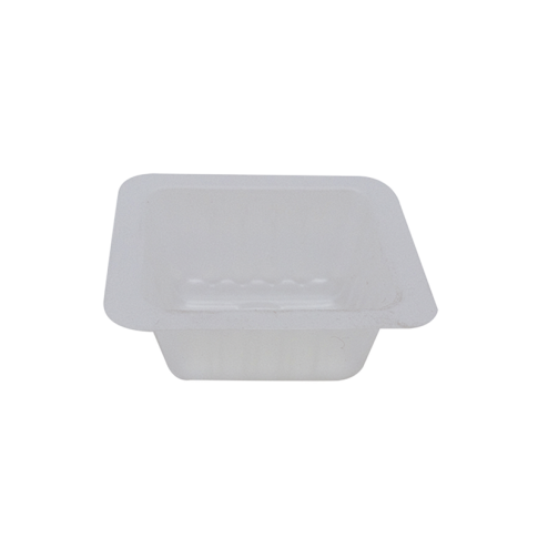 Barquette plastique PS translucide carrée 375ml   H23mm
