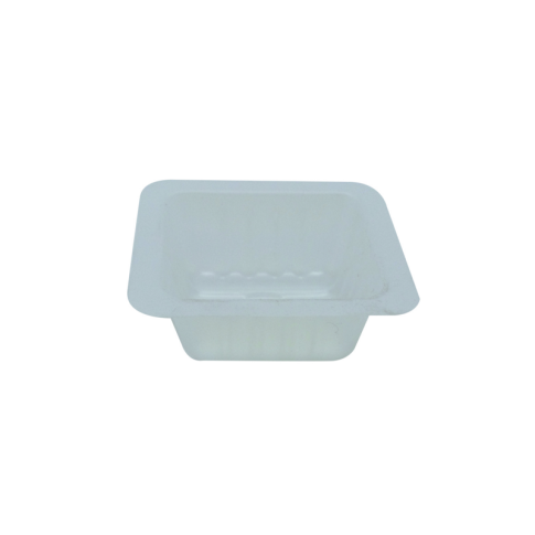 Barquette plastique PS translucide carrée 375ml   H23mm