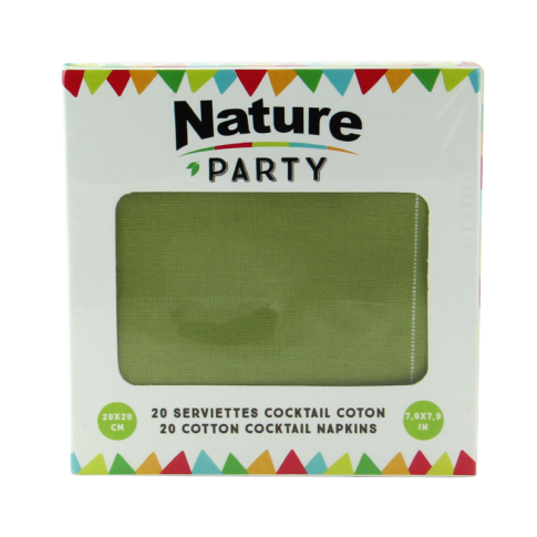 Serviette coton vert pour cocktail