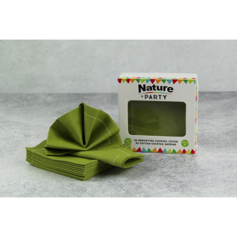 Serviette coton vert pour cocktail