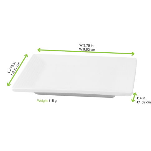Mini plat carré en porcelaine blanc    H23mm