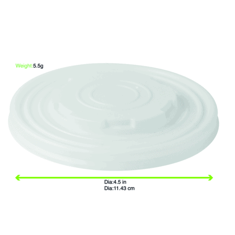 Couvercle CPLA blanc  90mm  H10mm