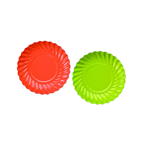 Coupelle carton double face anis/fushia  80mm
