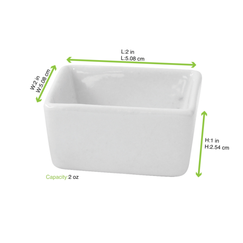 Mini bol cube en porcelaine blanc    H25mm