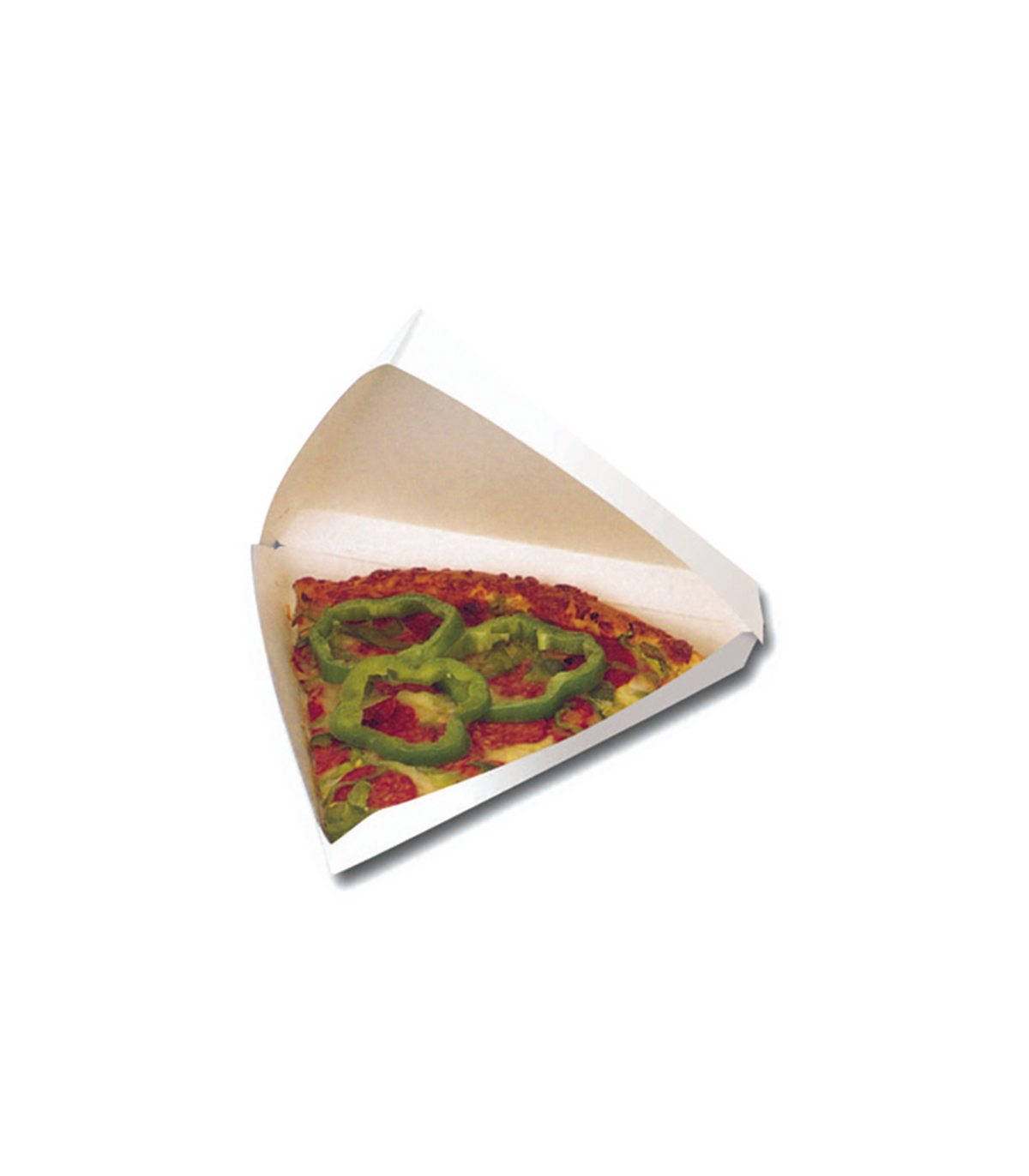 Boite carton blanc triangulaire pour part de pizza 850ml H45mm
