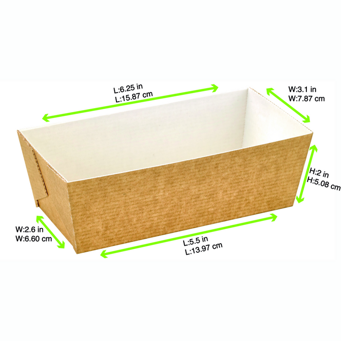Moule de cuisson carton microflute rectangulaire 159x80mm H50mm