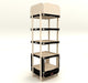 Display en bois - 4 étagères 470x470mm H1 690mm