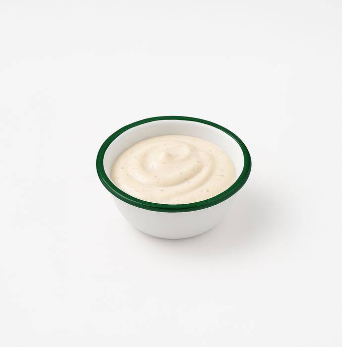 Bol Enamel blanc en acier émaillé à bord plat et vert H50mm 300ml