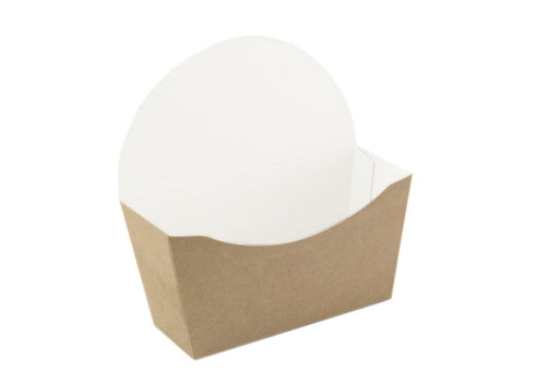 Emballage carton kraft pour bagel intérieur blanc 120x40mm H120mm