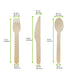 Kit couverts bois 3/1: couteau fourchette cuillère, emballage kraft H165mm