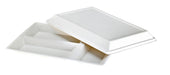 Plateau rectangulaire blanc 3 compartiments en pulpe 400x280mm