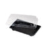 Barquette sushi plastique PS noir avec couvercle PET transparent Suky 170x120mm H40mm