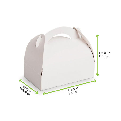 Boîte pâtissière carton blanche avec anse 110x110mm H153mm
