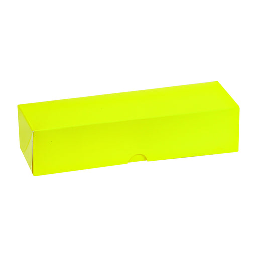 Boite carton rectangulaire jaune 7 macarons 215x70mm H50mm