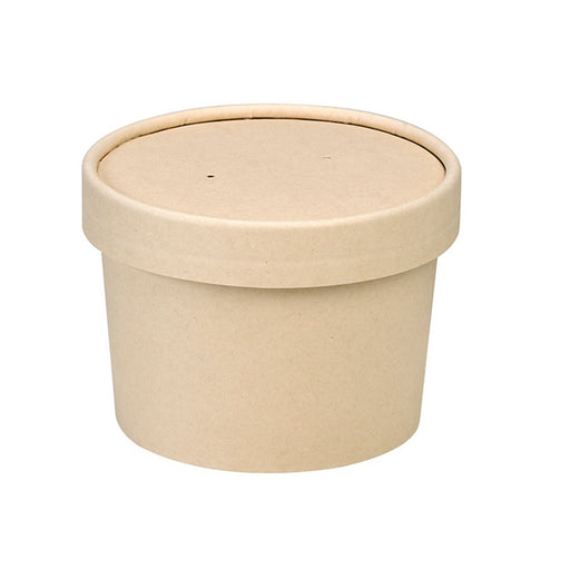Pot carton fibre de bambou chaud et froid avec couvercle H75mm 240ml