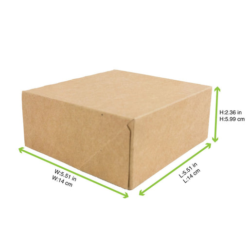 Boite pâtissière carton kraft brun 140x140mm H60mm
