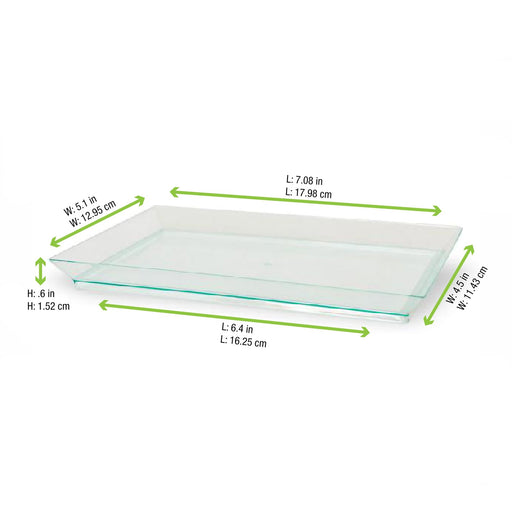 Elément de plateau réemployable plastique vert transparent "Klarity" 180x130mm H16mm