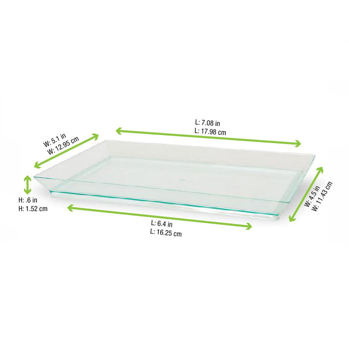 Elément de plateau réemployable plastique vert transparent "Klarity" 180x130mm H16mm
