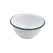 Bol Enamel blanc en acier émaillé à bord plat et vert H80mm 1000ml