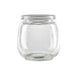 Bocal en verre sphérique avec couvercle plastique PP à clipser H87mm 300ml