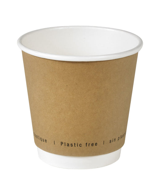 Gobelet en carton brun à double paroi sans matière plastique, Waterbased H86mm 300ml