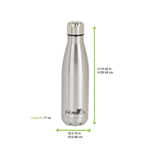 Bouteille à eau en inox double paroi isotherme avec bouchon H265mm 500ml