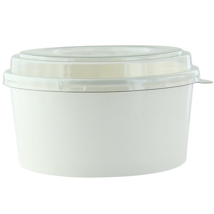 Saladier rond Blanc "Buckaty" et couvercle PET H67mm 1 140ml