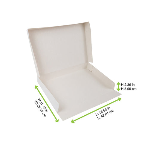Boite plateau lunch carton blanc 420x380mm H85mm