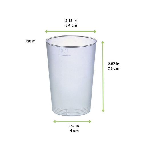 Gobelet plastique PP réutilisable "Optimal" H73mm 120ml