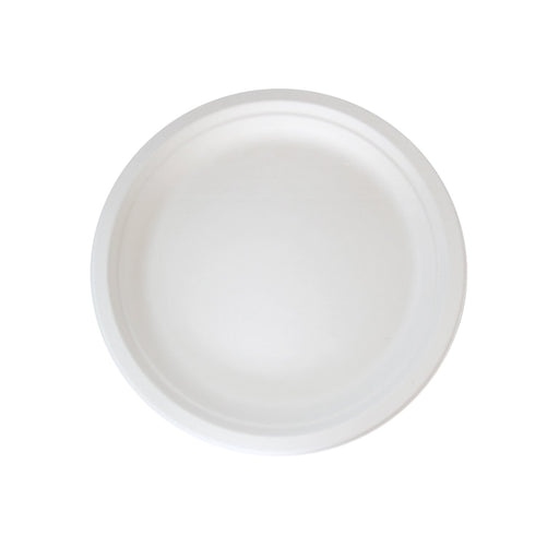 Assiette ronde blanche en pulpe